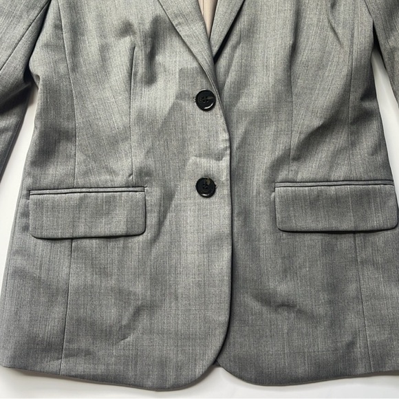 J. Crew Heather Gray Wool Blend 2 Button Notched Blazer Size 4 - Picture 5 of 11